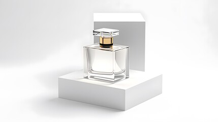 Fragrance Packaging Mockup: Versatile Perfume Glass Bottle with Sleek Black Cap