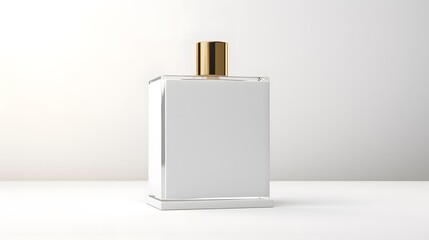 Elevated Perfume Packaging: 3D Vector Mockup of Minimalist Glass Bottle