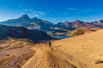 Snowy of the Yuracochas, Mountain of Colors in the central Andes of Peru. 4,700 msnm in Ticlio very...