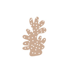 Coral. Underwater element. Vector illustration in scandinavian style. Sea ocean.