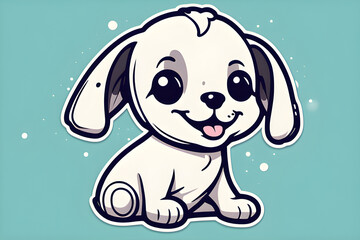 The puppy is smiling. Generative AI