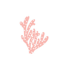 Coral. Underwater element. Vector illustration in scandinavian style. Sea ocean.