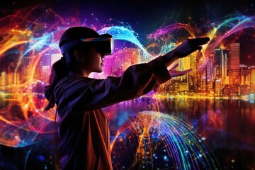 World of virtual and augmented reality. Generative AI