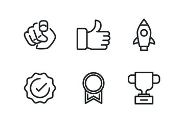 Premium pack of motivation line icons. 