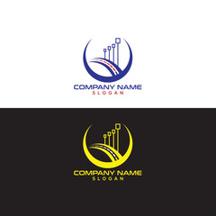 road construction logo road maintenance creative sign concept. Paving design template vector icon idea with highway. Transportation and traffic theme.