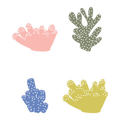 Coral. Underwater element. Vector illustration in scandinavian style. Sea ocean.