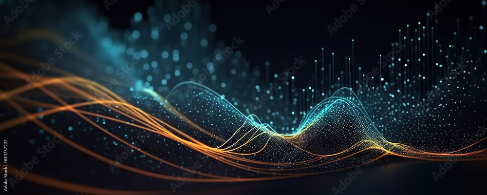 Poster abstract digital background. can be used for technological processes, neural networks and ai, digita