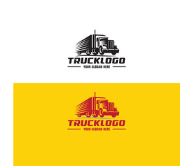 logo with truck on white background, monochrome style and colorful Truck logo