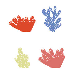 Coral. Underwater element. Vector illustration in scandinavian style. Sea ocean.