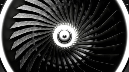 Aircraft turbine. Jet engine. Aviation.  © CESM I Studio