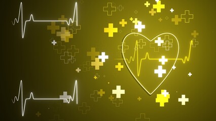 Health concept. Clinic background. Heart and pulse. Doctor.
