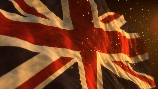 Great Britain national flag. Waving country symbol. Patriotic video. Independence day.