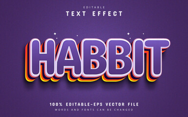 Purple habbit 3d text effect editable