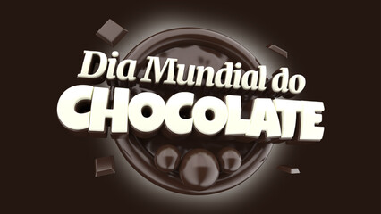 selo 3d ''dia mundial do chocolate''