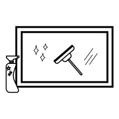 glass cleaning icon symbol outline