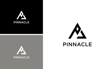 Modern Initial  Logo Design, Pinnacle Peak Mountain Vector
