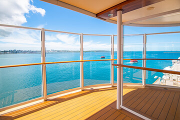 Fototapeta na wymiar Sea view from cruise ship sailing