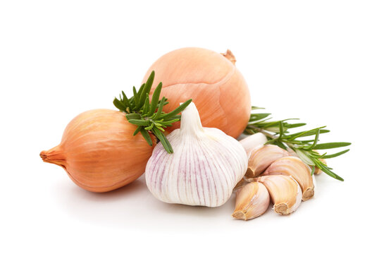 Ripe garlic with onions.