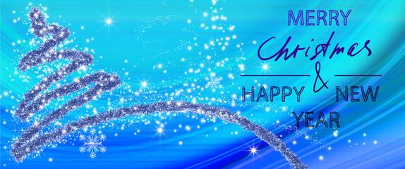 beautiful festive designer christmas decorations.Merry Christmas and Happy New Year Greeting Card