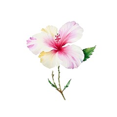 Tropical flower hibiscus watercolor, generative ai