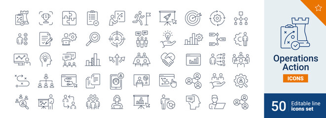 Operations icons Pixel perfect. Schedule, plan, strategy, .... - obrazy, fototapety, plakaty