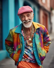Portrait of Senior adult in high fashion and fun concept