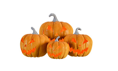 Isolated halloween pumpkin on white background