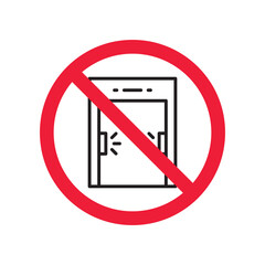 Forbidden metal detector vector icon. Warning, caution, attention, restriction, label, ban, danger. No metal detector flat sign design pictogram symbol. No check control icon