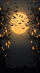 bats on spooky background, halloween concept