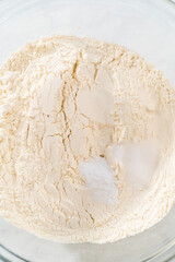 Lemon blueberry bundt cake with powdered sugar dusting