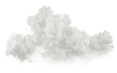 Smoky white clouds cutout transparent backgrounds 3d rendering png
