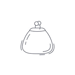 Purse line icon. Wallet, coin purse thin line icon.