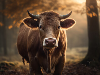 Naklejka premium Cattle portrait created with Generative AI technology