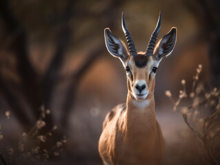 Gazelle portrait created with Generative AI technology