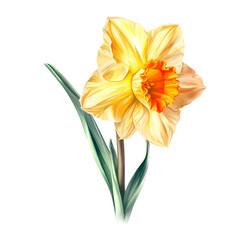 Fototapeta premium daffodil isolated on white or transparent background, PNG