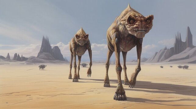 beast with two heads by Ralph McQuarrie.Generative AI