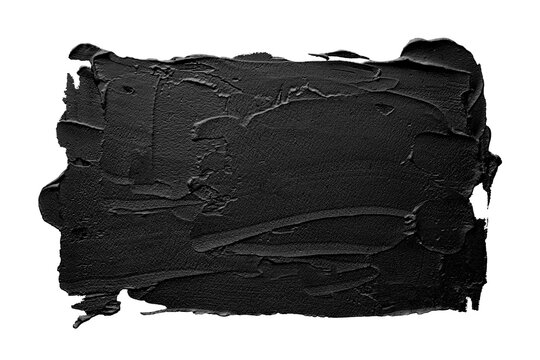 PNG Modelling Clay putty smear painting frame blot.  Abstract black color stain texture brushstroke on transparent background.