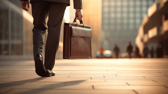 Briefcase in Hand: An image of the worker carrying a briefcase, representing the rush to reach the office on time