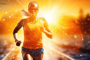 Athlete in training. Generative AI