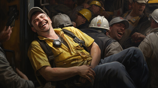 Smiling Amidst Chaos: The final image shows the worker managing to smile despite the congestion and rush, maintaining a positive attitude towards their workday