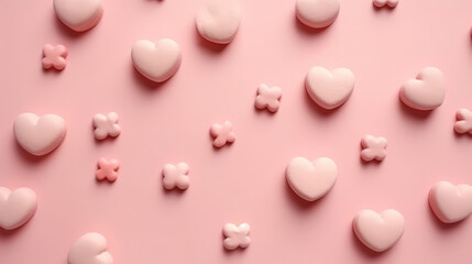 Love inscription with white hearts. Generative Ai