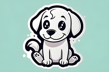  puppy is smiling. Generative AI