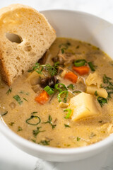 Creamy wild mushroom soup