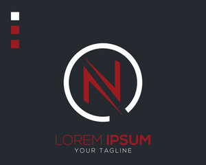 Creative Alphabet N Circle Logo Design Template for Your Business