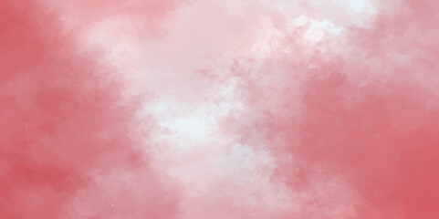 Pink sky with white clouds and blurred pattern background. Abstract watercolor red and white gradient background. Two-color gradient. Modern social media post background.