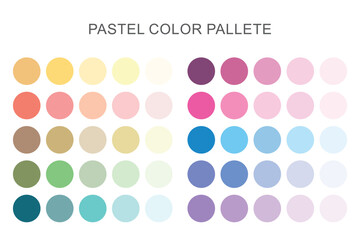 Collection of pastel color palette - obrazy, fototapety, plakaty
