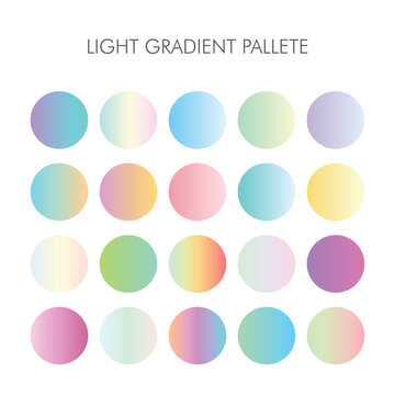 Set of light color gradient palette