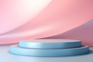 3D Metal surface podium on stage background. geometric shape for product display presentation. Minimal scene for mockup products, stage showcase, promotion display.