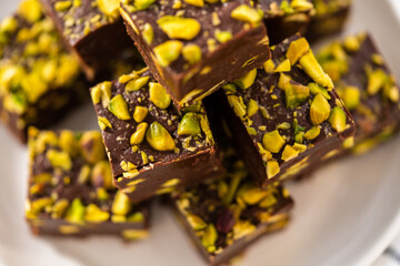 Chocolate pistachio fudge