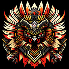 Tribal mask of the indian chief. Vector illustration.